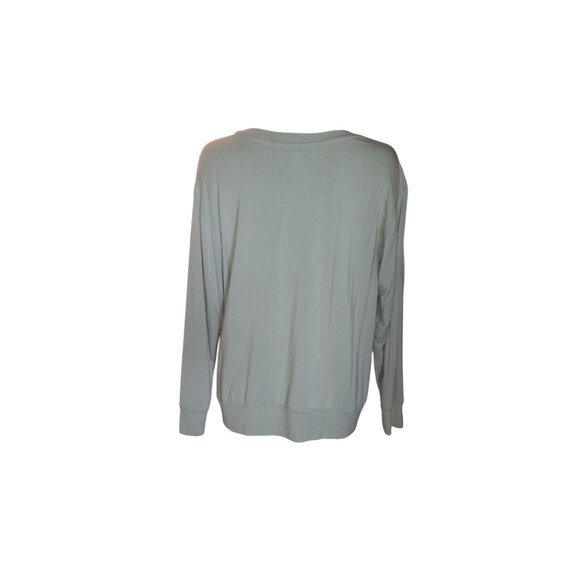 Magaschoni‎ Sage Green Modal Blend V-Neck Long Sleeve Pullover Sweater L - Picture 3 of 5